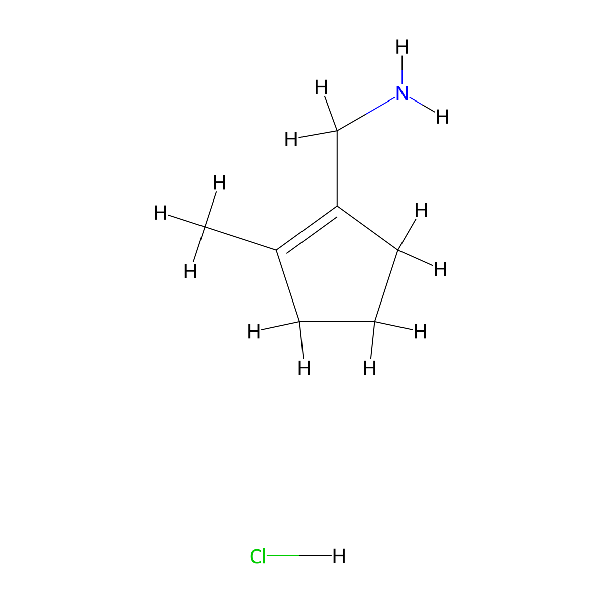 1-(2-Methylcyclopent-1-en-1-yl)methanamine hydrochloride molecular structure, CAS 2919946-48-6