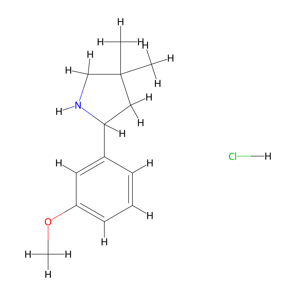 2-(3-Methoxyphenyl)-4,4-dimethylpyrrolidine hydrochloride molecular structure, CAS 2919946-49-7