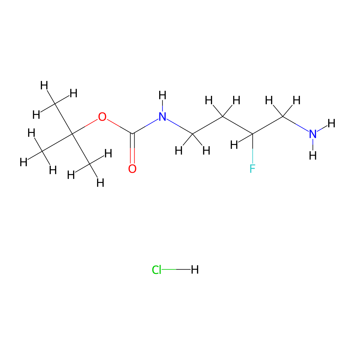 tert-butyl N-(4-amino-3-fluorobutyl)carbamate hydrochloride molecular structure, CAS 2919946-55-5