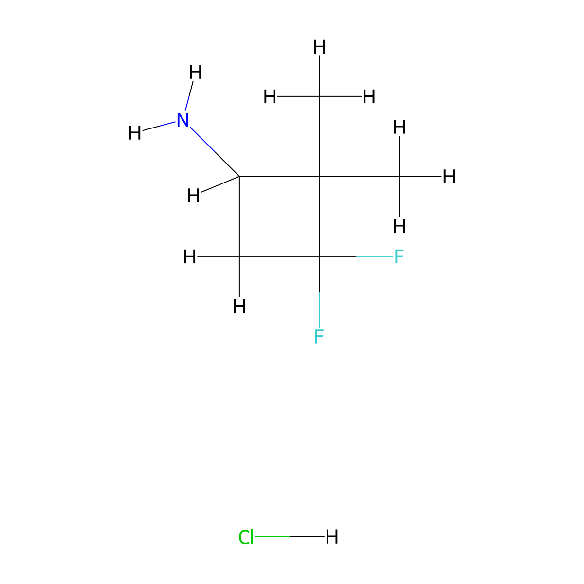 3,3-Difluoro-2,2-dimethylcyclobutan-1-amine hydrochloride molecular structure, CAS 2919946-62-4