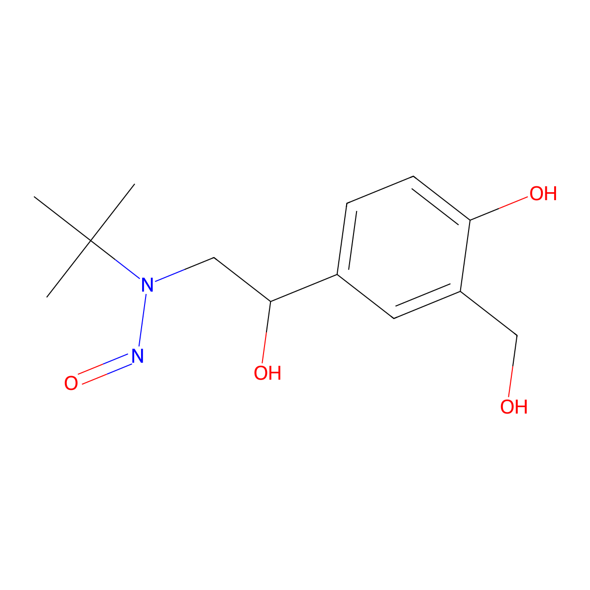 4-{2-[Tert-butyl(nitroso)amino]-1-hydroxyethyl}-2-(hydroxymethyl)phenol molecular structure, CAS 2919946-71-5