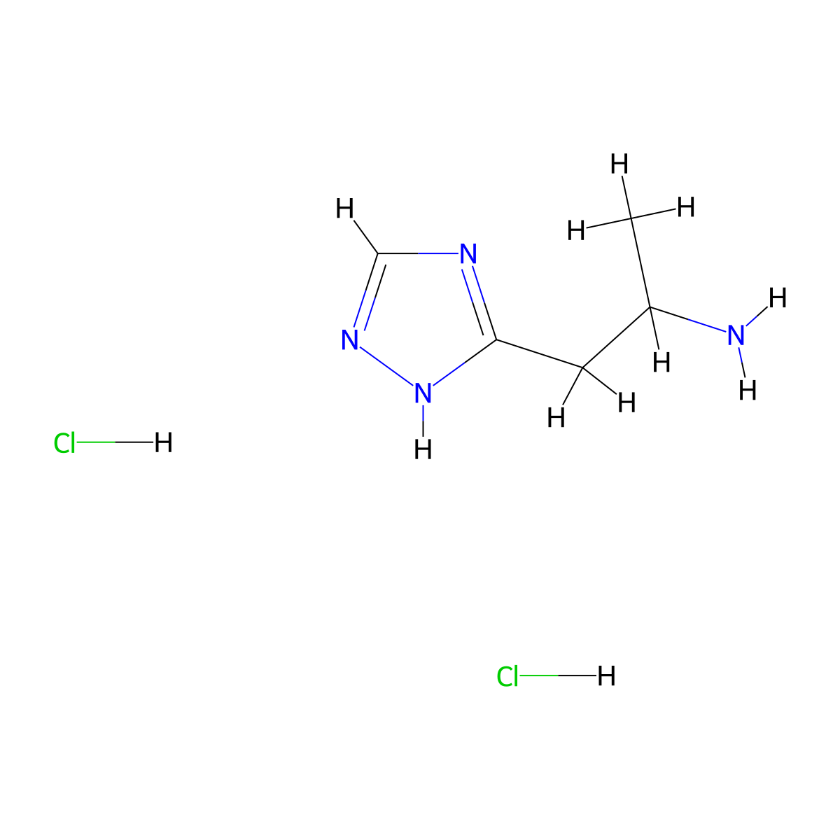 1-(1H-1,2,4-triazol-3-yl)propan-2-amine dihydrochloride molecular structure, CAS 2919946-76-0