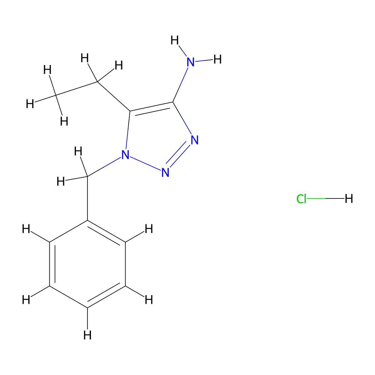 1-benzyl-5-ethyl-1H-1,2,3-triazol-4-amine hydrochloride molecular structure, CAS 2919946-78-2
