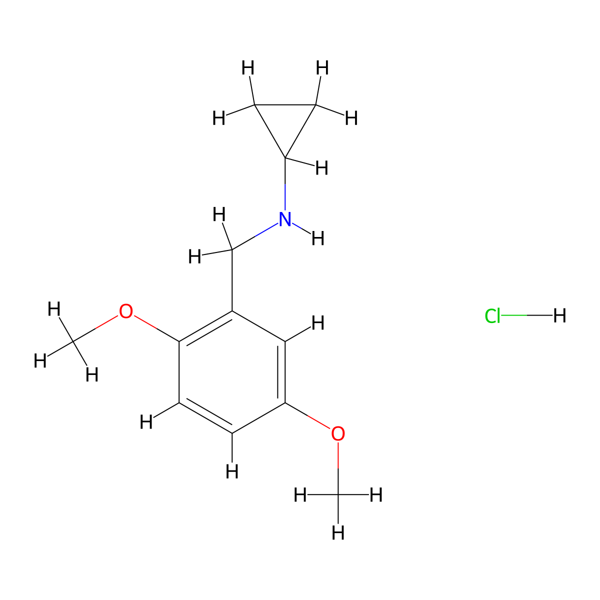 N-[(2,5-dimethoxyphenyl)methyl]cyclopropanamine hydrochloride molecular structure, CAS 2919946-90-8