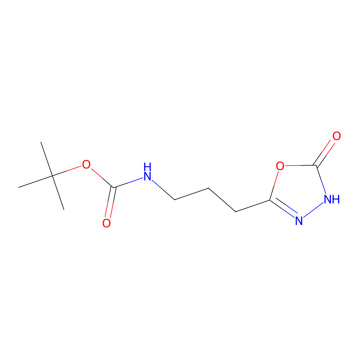 tert-butyl N-[3-(5-oxo-4,5-dihydro-1,3,4-oxadiazol-2-yl)propyl]carbamate molecular structure, CAS 2919946-91-9