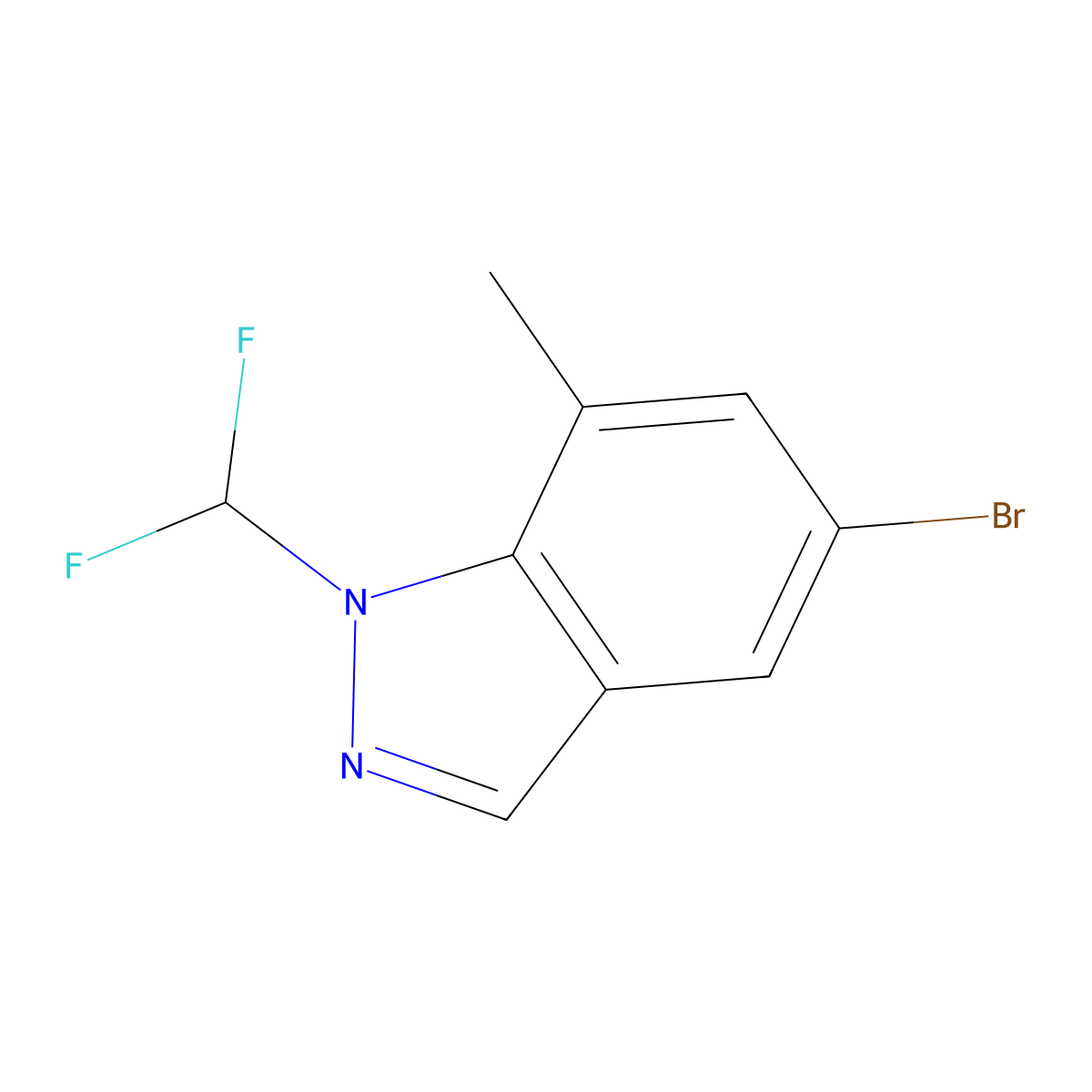 5-bromo-1-(difluoromethyl)-7-methyl-1H-indazole molecular structure, CAS 2919946-94-2