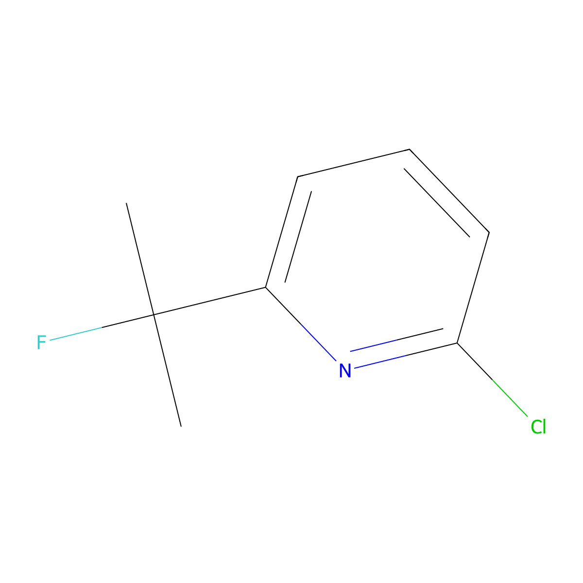 2-Chloro-6-(2-fluoropropan-2-yl)pyridine molecular structure, CAS 2919947-00-3
