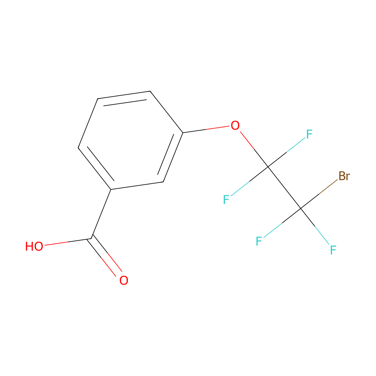 3-(2-Bromo-1,1,2,2-tetrafluoroethoxy)benzoic acid molecular structure, CAS 2919947-05-8
