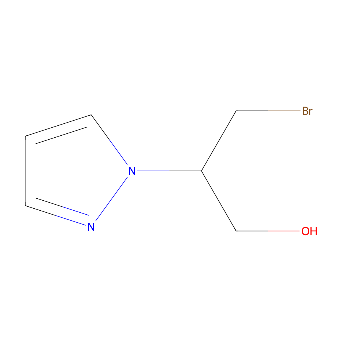 3-bromo-2-(1H-pyrazol-1-yl)propan-1-ol molecular structure, CAS 2919947-11-6