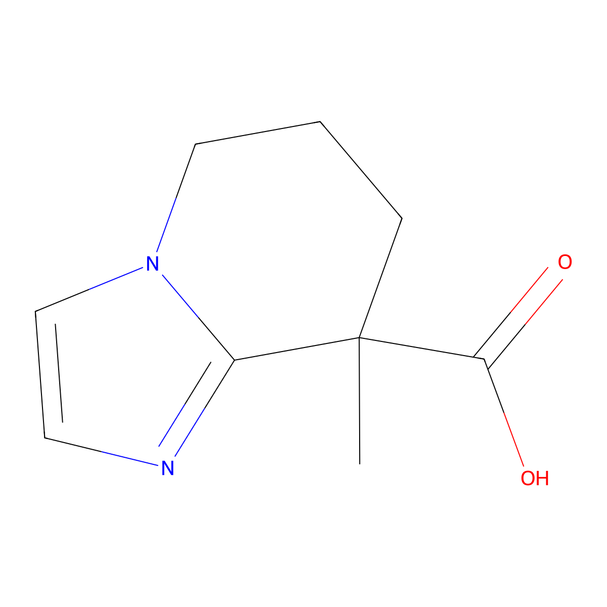 8-methyl-5H,6H,7H,8H-imidazo[1,2-a]pyridine-8-carboxylic acid molecular structure, CAS 2919947-12-7