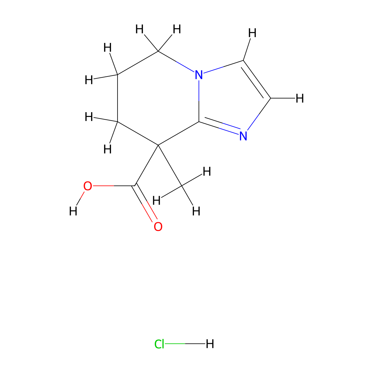 8-methyl-5H,6H,7H,8H-imidazo[1,2-a]pyridine-8-carboxylic acid hydrochloride molecular structure, CAS 2919947-13-8