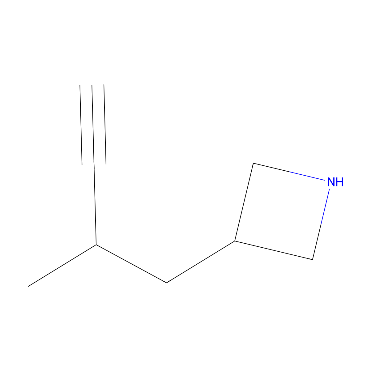 3-(2-Methylbut-3-yn-1-yl)azetidine molecular structure, CAS 2919947-16-1