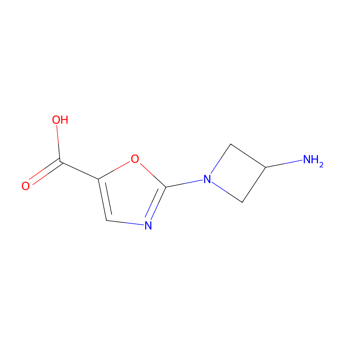 2-(3-Aminoazetidin-1-yl)-1,3-oxazole-5-carboxylic acid molecular structure, CAS 2919947-30-9