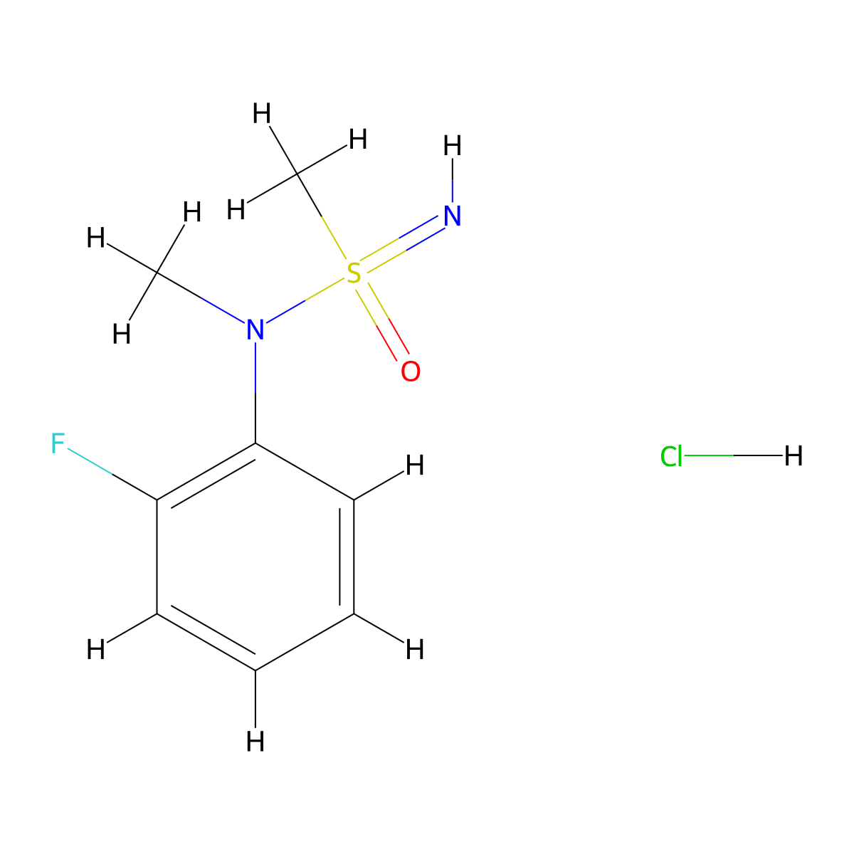 N-(2-fluorophenyl)-N-methylmethanesulfonoimidamide hydrochloride molecular structure, CAS 2919947-41-2