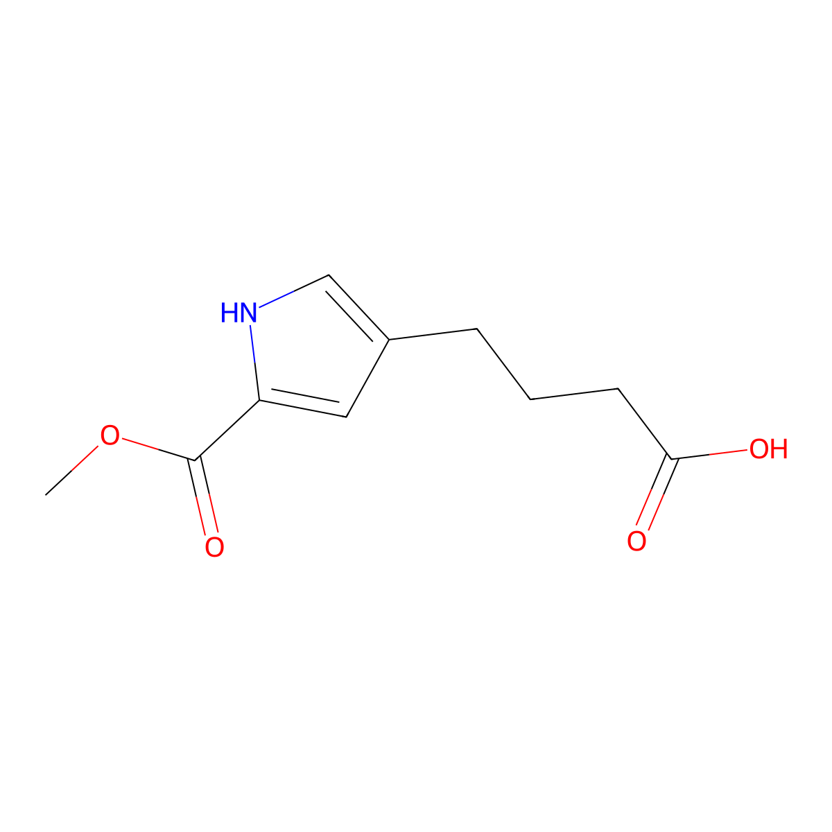 4-[5-(methoxycarbonyl)-1H-pyrrol-3-yl]butanoic acid molecular structure, CAS 2919947-42-3