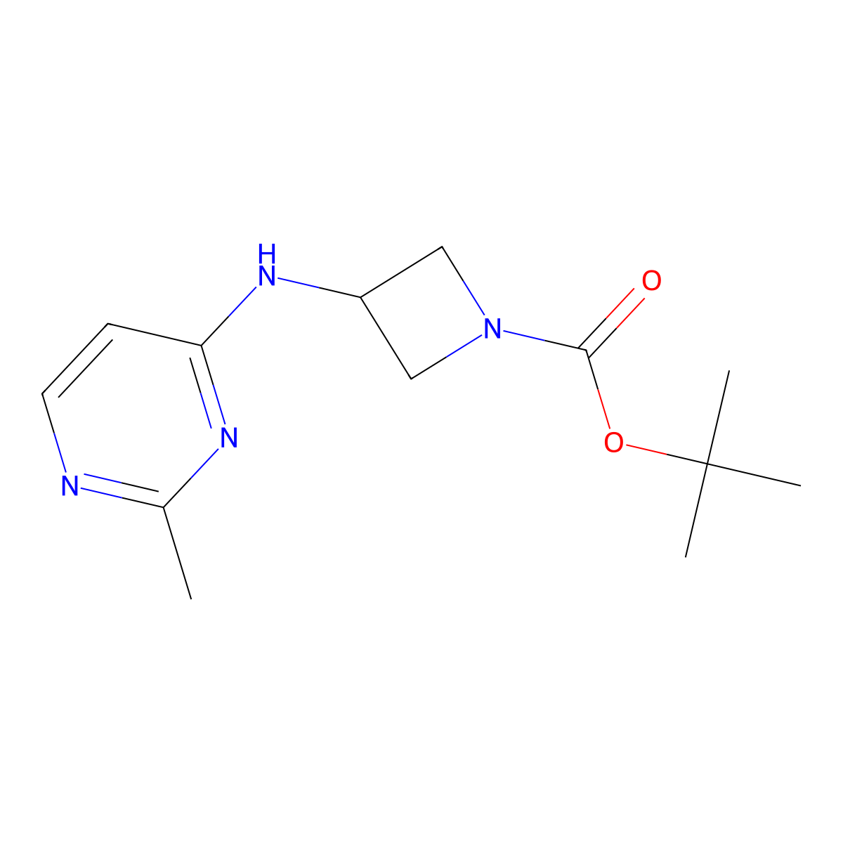 Tert-butyl 3-[(2-methylpyrimidin-4-yl)amino]azetidine-1-carboxylate molecular structure, CAS 2919947-43-4