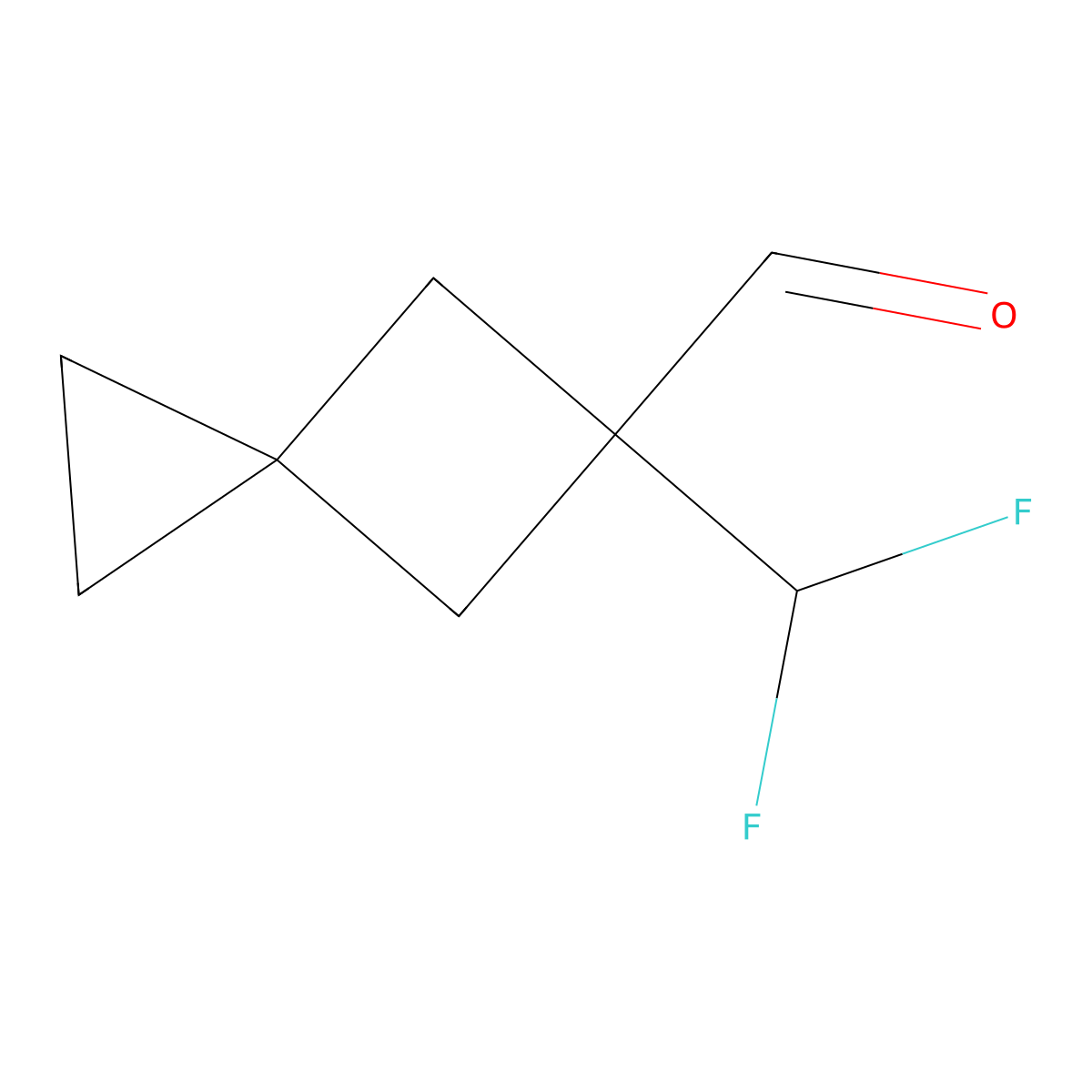 5-(Difluoromethyl)spiro[2.3]hexane-5-carbaldehyde molecular structure, CAS 2919947-44-5