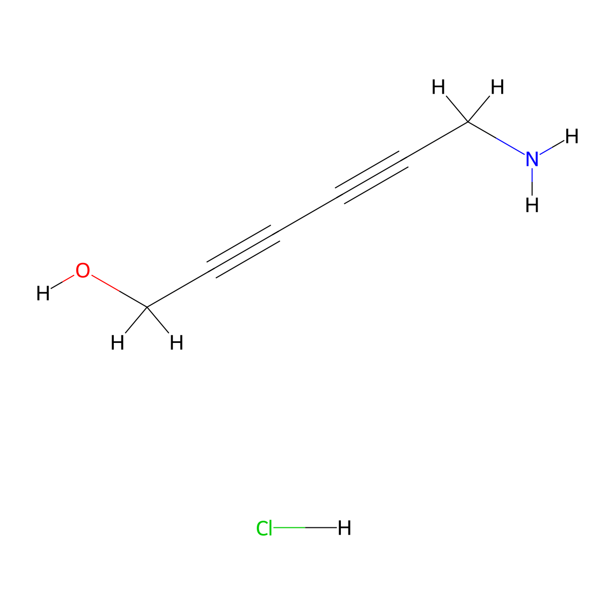 6-Aminohexa-2,4-diyn-1-ol hydrochloride molecular structure, CAS 2919947-48-9