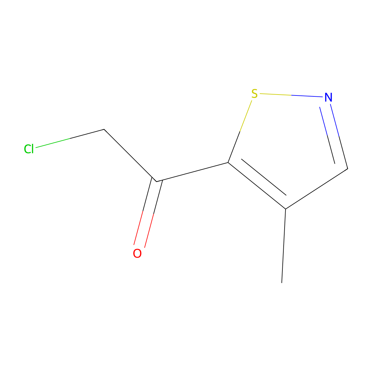 2-Chloro-1-(4-methyl-1,2-thiazol-5-yl)ethan-1-one molecular structure, CAS 2919947-57-0
