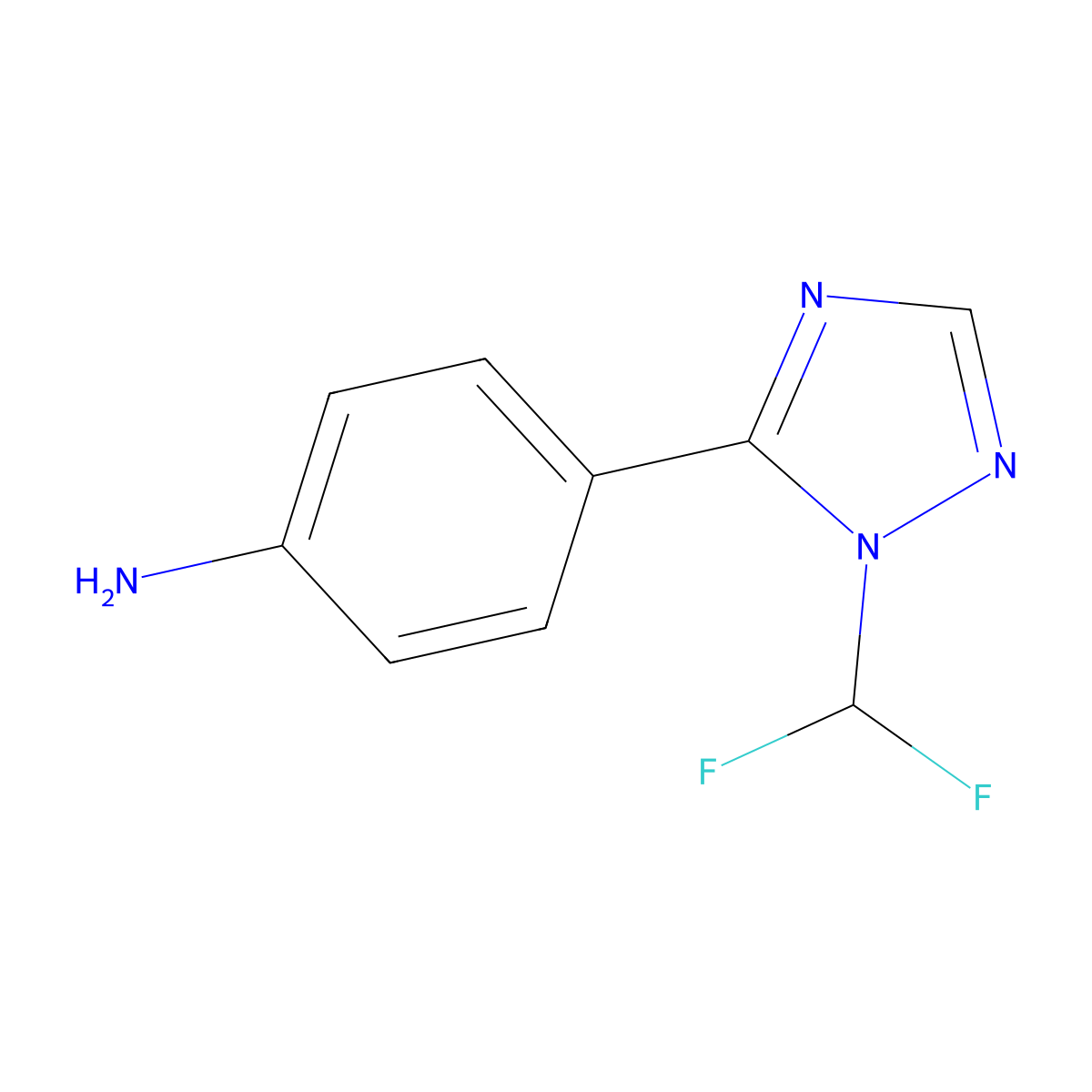 4-[1-(difluoromethyl)-1H-1,2,4-triazol-5-yl]aniline molecular structure, CAS 2919947-58-1