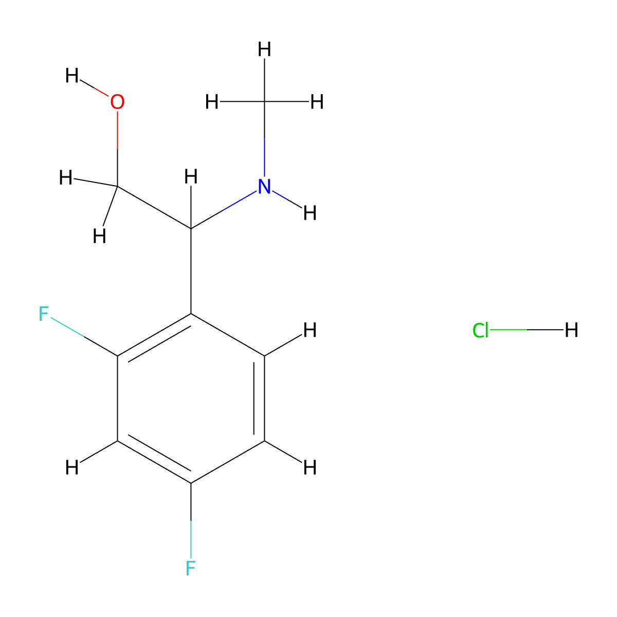 2-(2,4-Difluorophenyl)-2-(methylamino)ethan-1-ol hydrochloride molecular structure, CAS 2919947-63-8