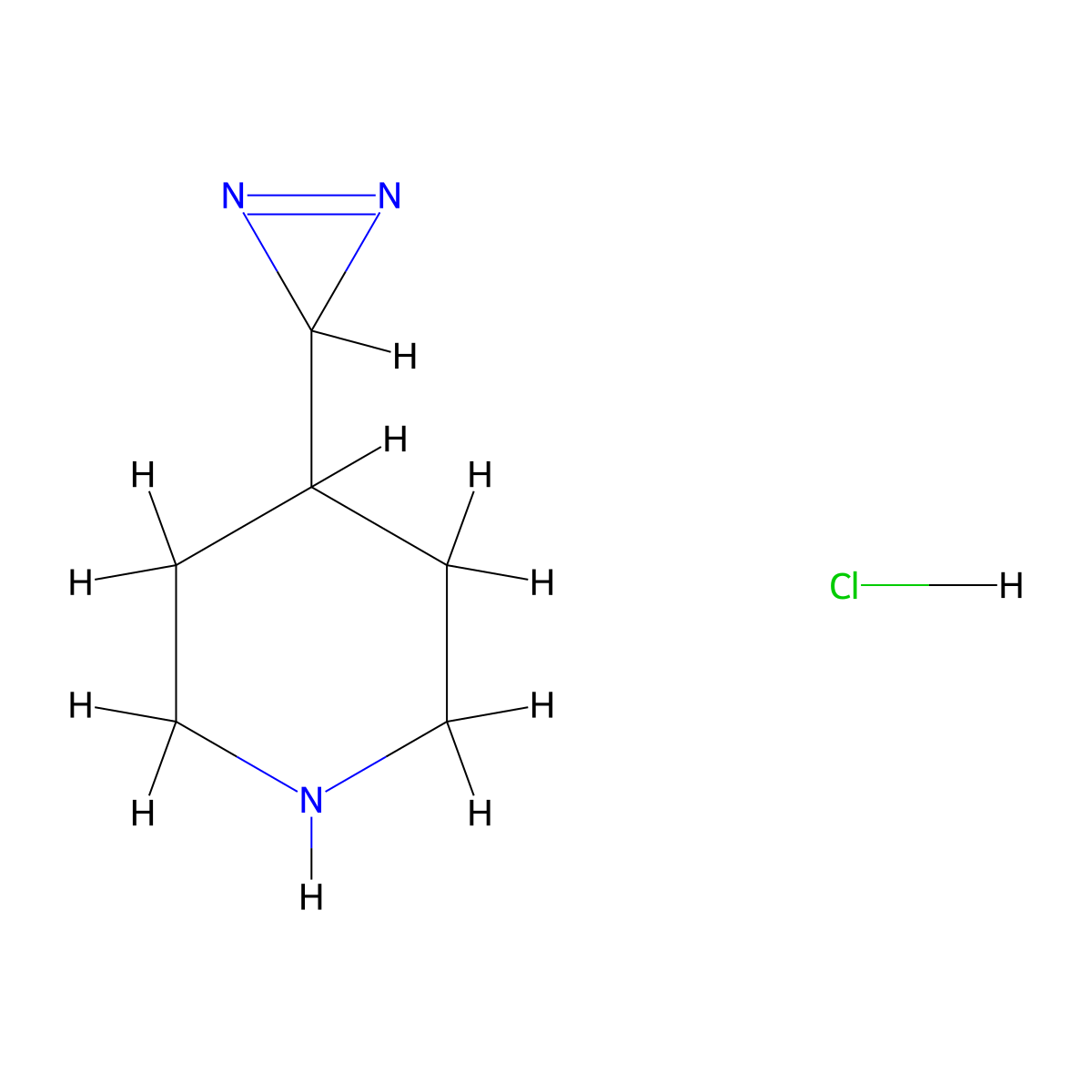 4-(3H-diazirin-3-yl)piperidine hydrochloride molecular structure, CAS 2919947-70-7