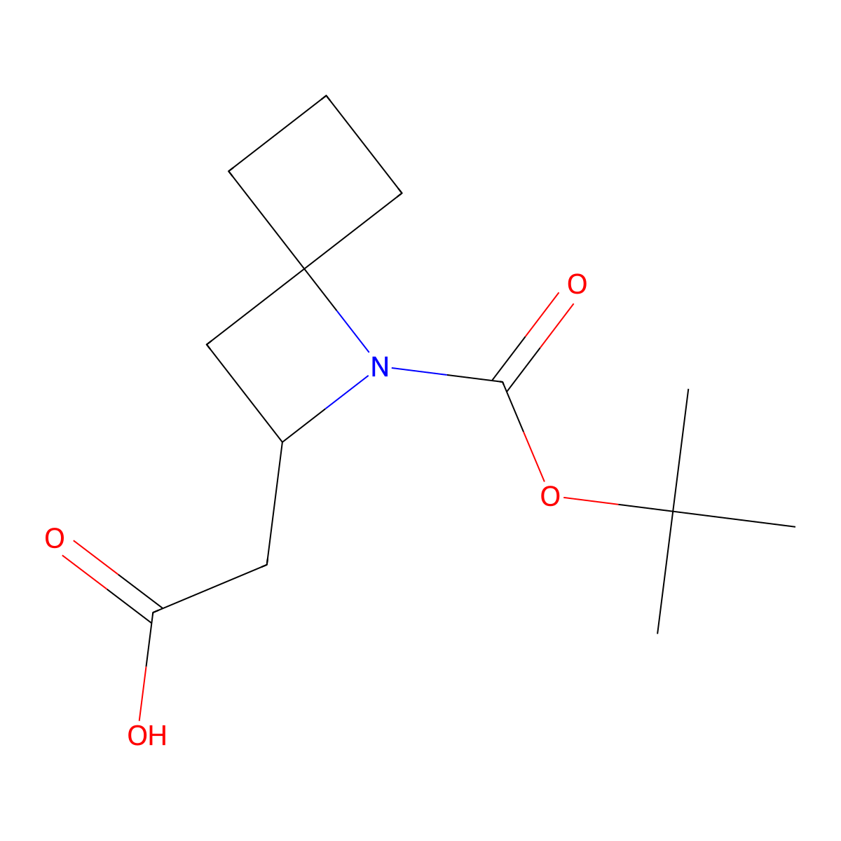 2-{1-[(Tert-butoxy)carbonyl]-1-azaspiro[3.3]heptan-2-yl}acetic acid molecular structure, CAS 2919947-86-5