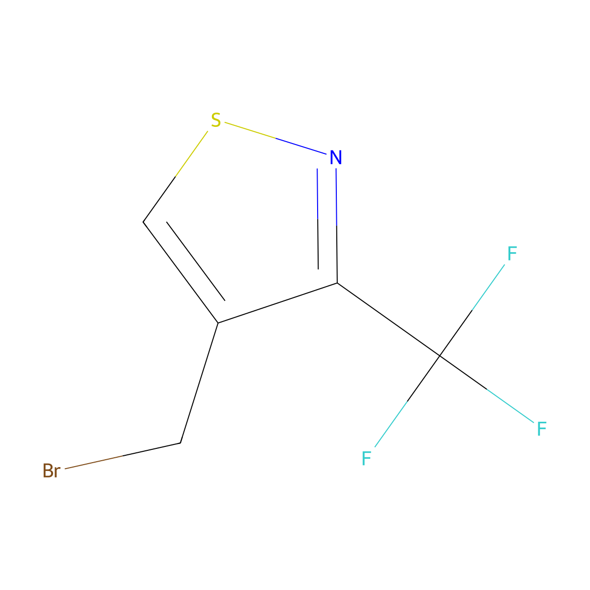 4-(Bromomethyl)-3-(trifluoromethyl)-1,2-thiazole molecular structure, CAS 2919947-88-7