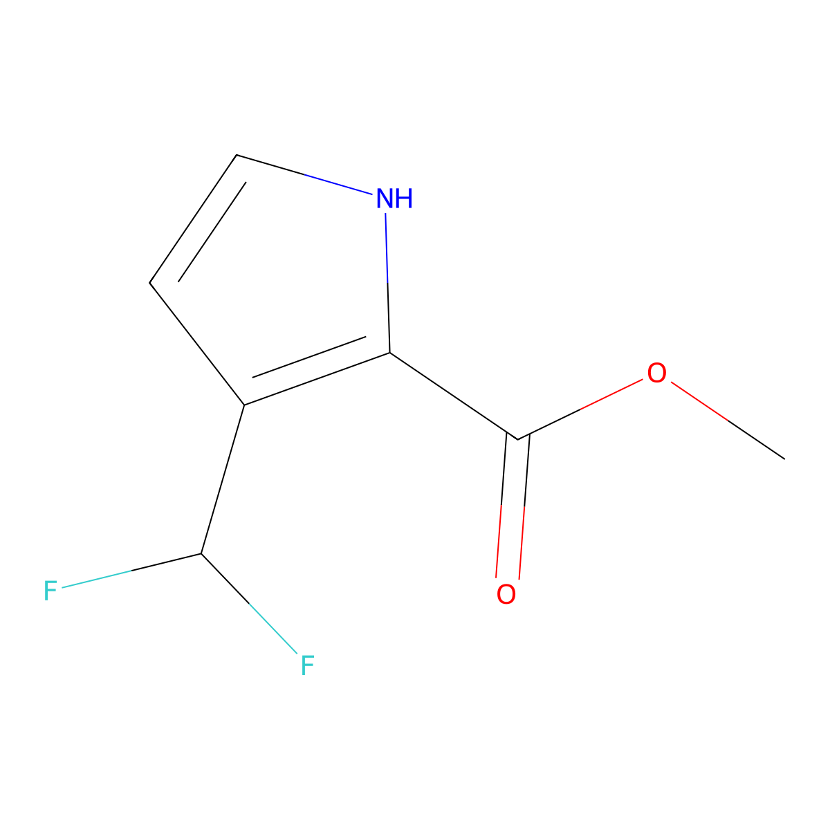 methyl 3-(difluoromethyl)-1H-pyrrole-2-carboxylate molecular structure, CAS 2919947-98-9