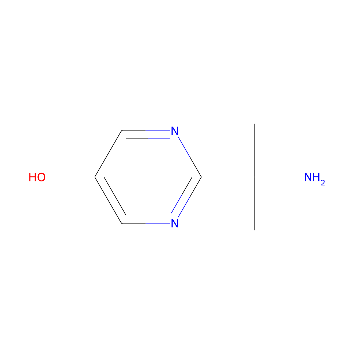 2-(2-Aminopropan-2-yl)pyrimidin-5-ol molecular structure, CAS 2919954-21-3