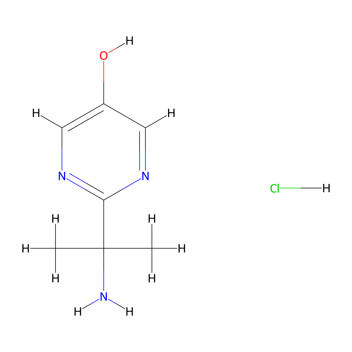 2-(2-Aminopropan-2-yl)pyrimidin-5-ol hydrochloride molecular structure, CAS 2919954-22-4