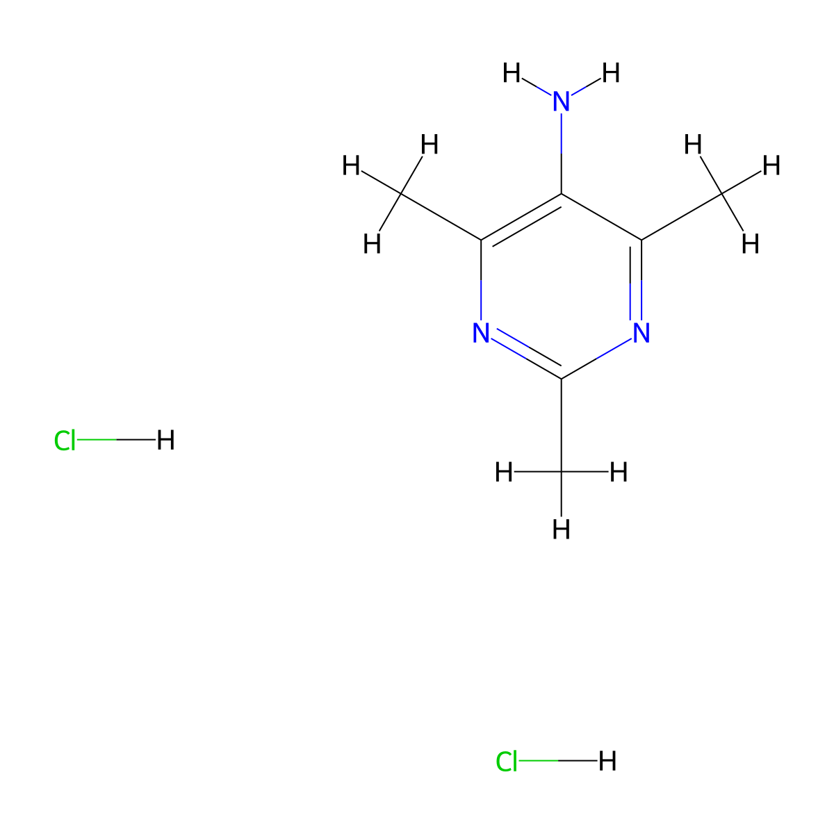 Trimethylpyrimidin-5-amine dihydrochloride molecular structure, CAS 2919954-25-7