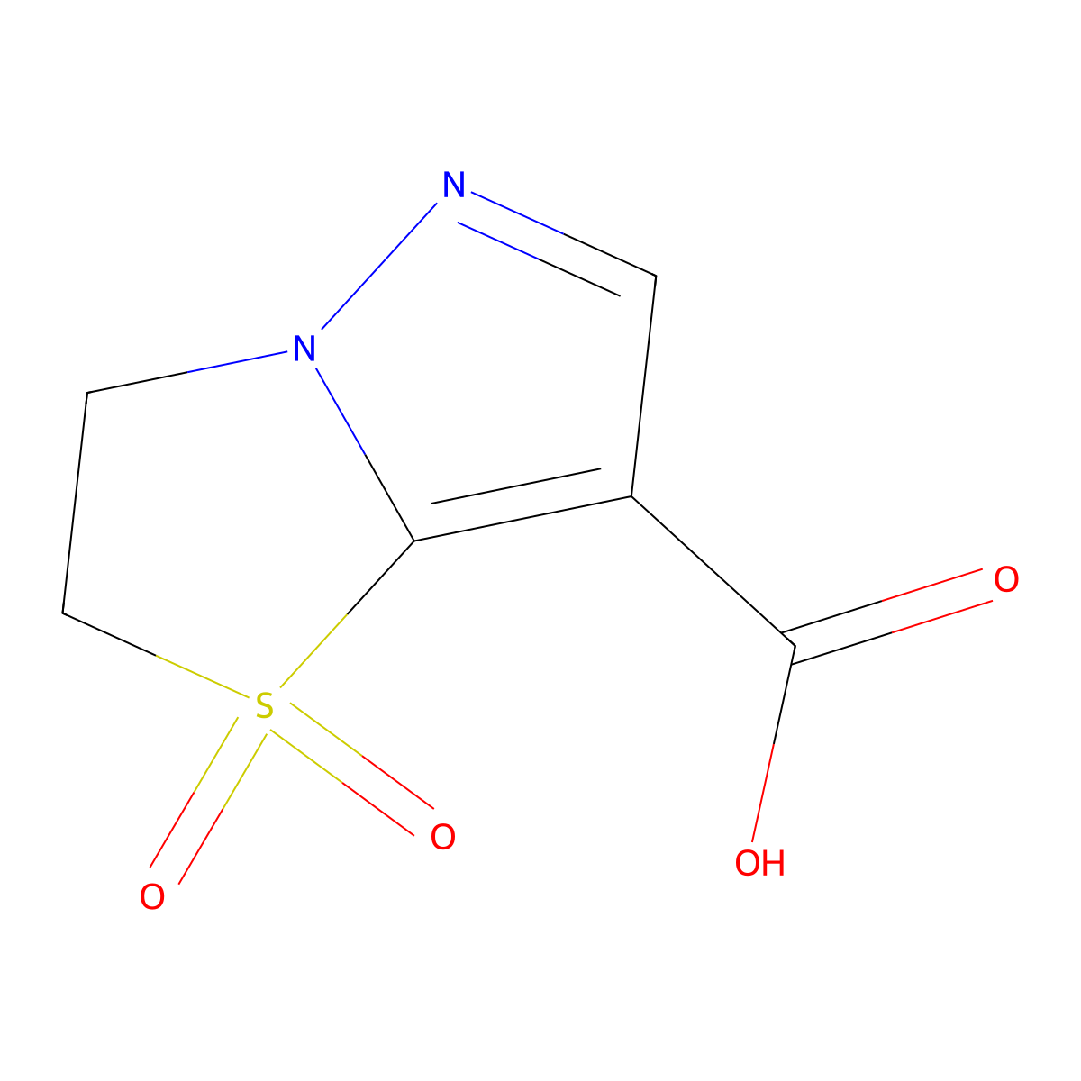 1,1-dioxo-2H,3H-1lambda6-pyrazolo[3,2-b][1,3]thiazole-7-carboxylic acid molecular structure, CAS 2919954-28-0