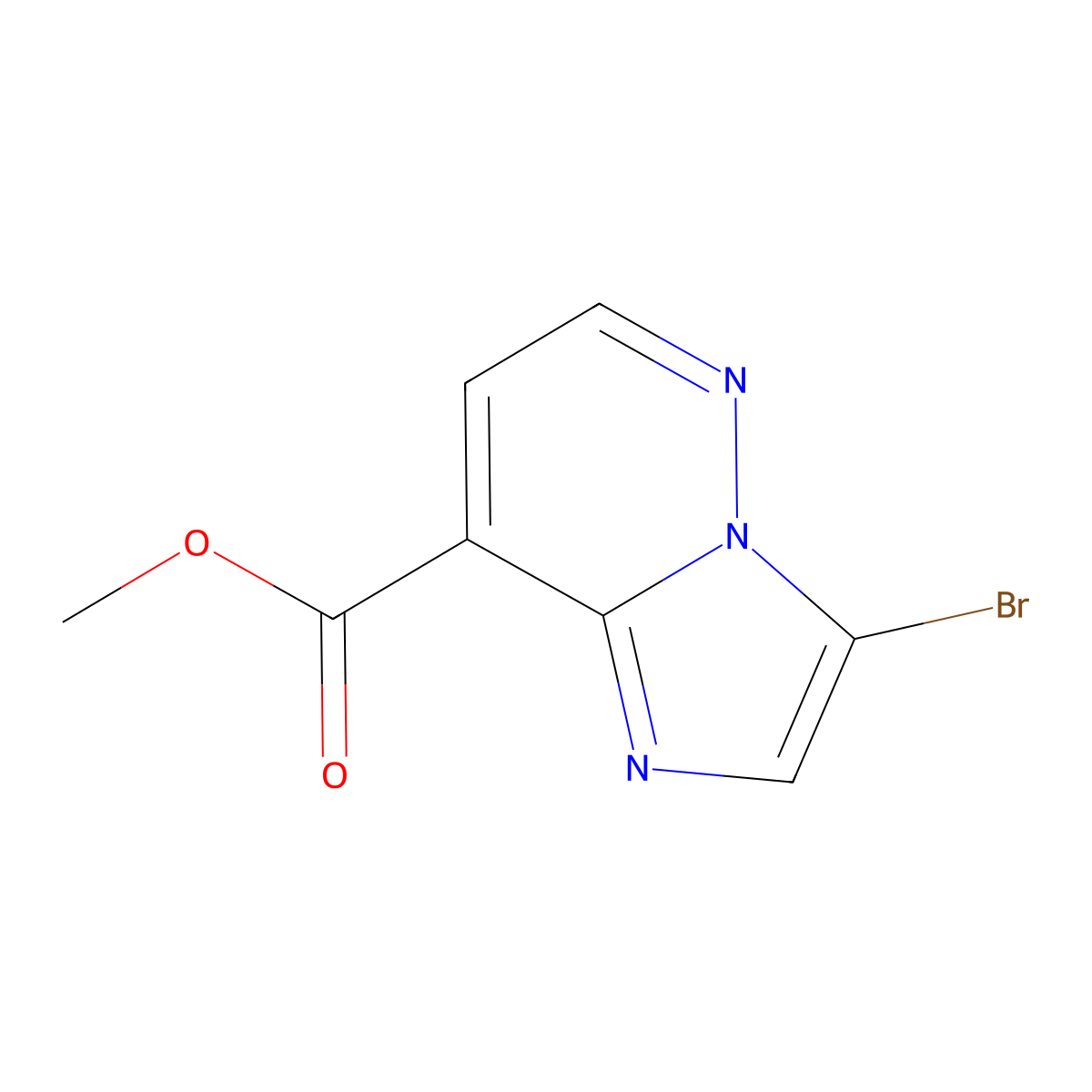 Methyl 3-bromoimidazo[1,2-b]pyridazine-8-carboxylate molecular structure, CAS 2919954-30-4