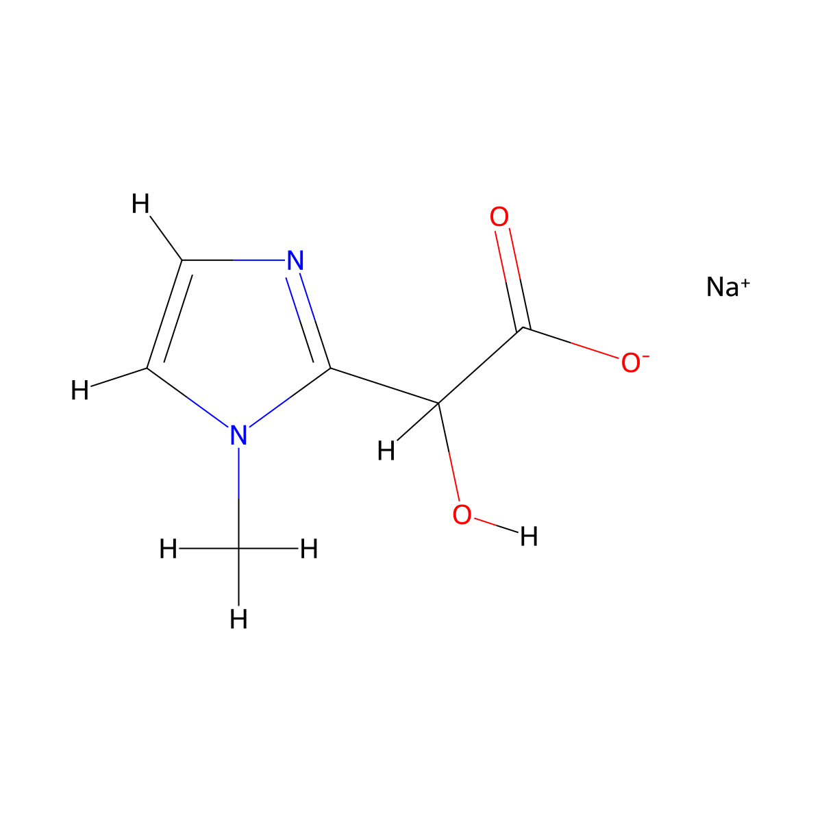 sodium 2-hydroxy-2-(1-methyl-1H-imidazol-2-yl)acetate molecular structure, CAS 2919954-32-6