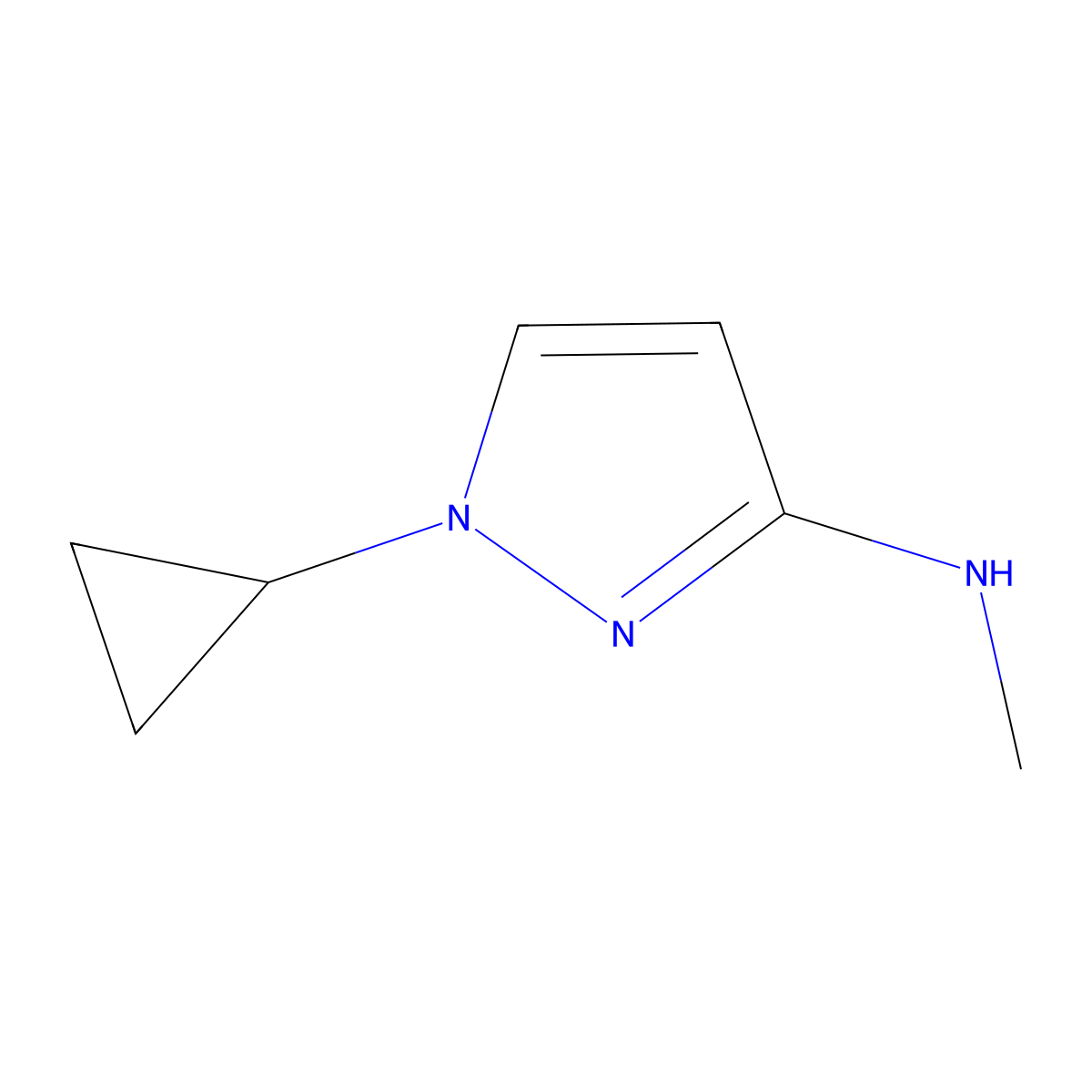 1-Cyclopropyl-N-methyl-1H-pyrazol-3-amine molecular structure, CAS 2919954-48-4