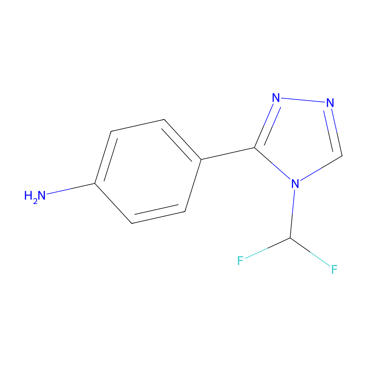 4-[4-(difluoromethyl)-4H-1,2,4-triazol-3-yl]aniline molecular structure, CAS 2919954-49-5