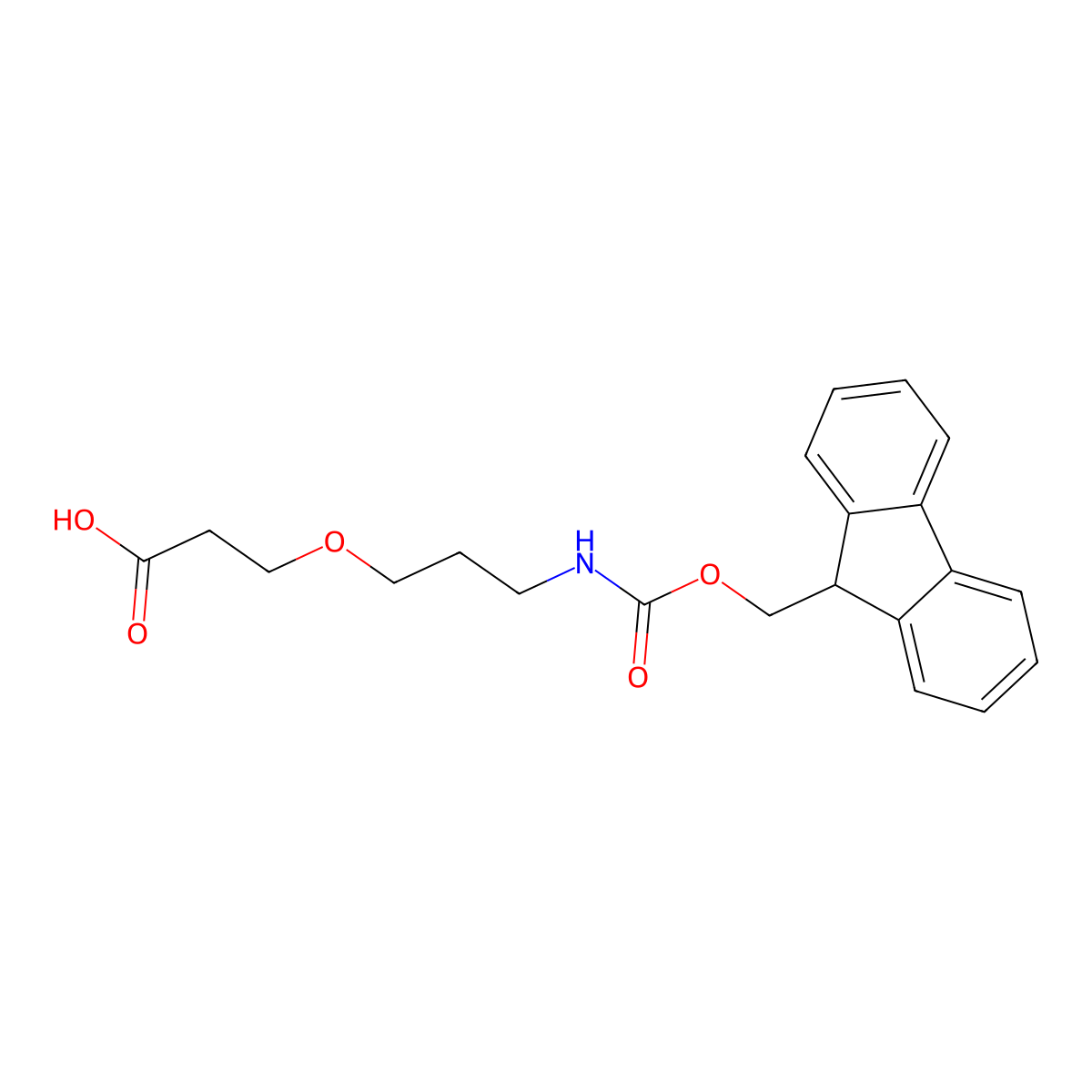 3-[3-({[(9H-fluoren-9-yl)methoxy]carbonyl}amino)propoxy]propanoic acid molecular structure, CAS 2919954-50-8