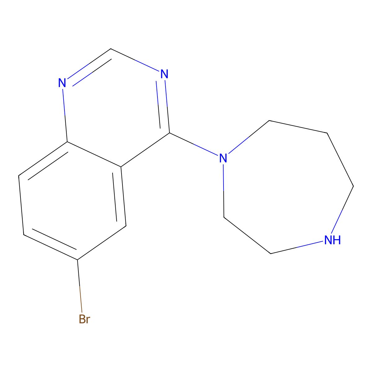 6-Bromo-4-(1,4-diazepan-1-yl)quinazoline molecular structure, CAS 2919954-54-2
