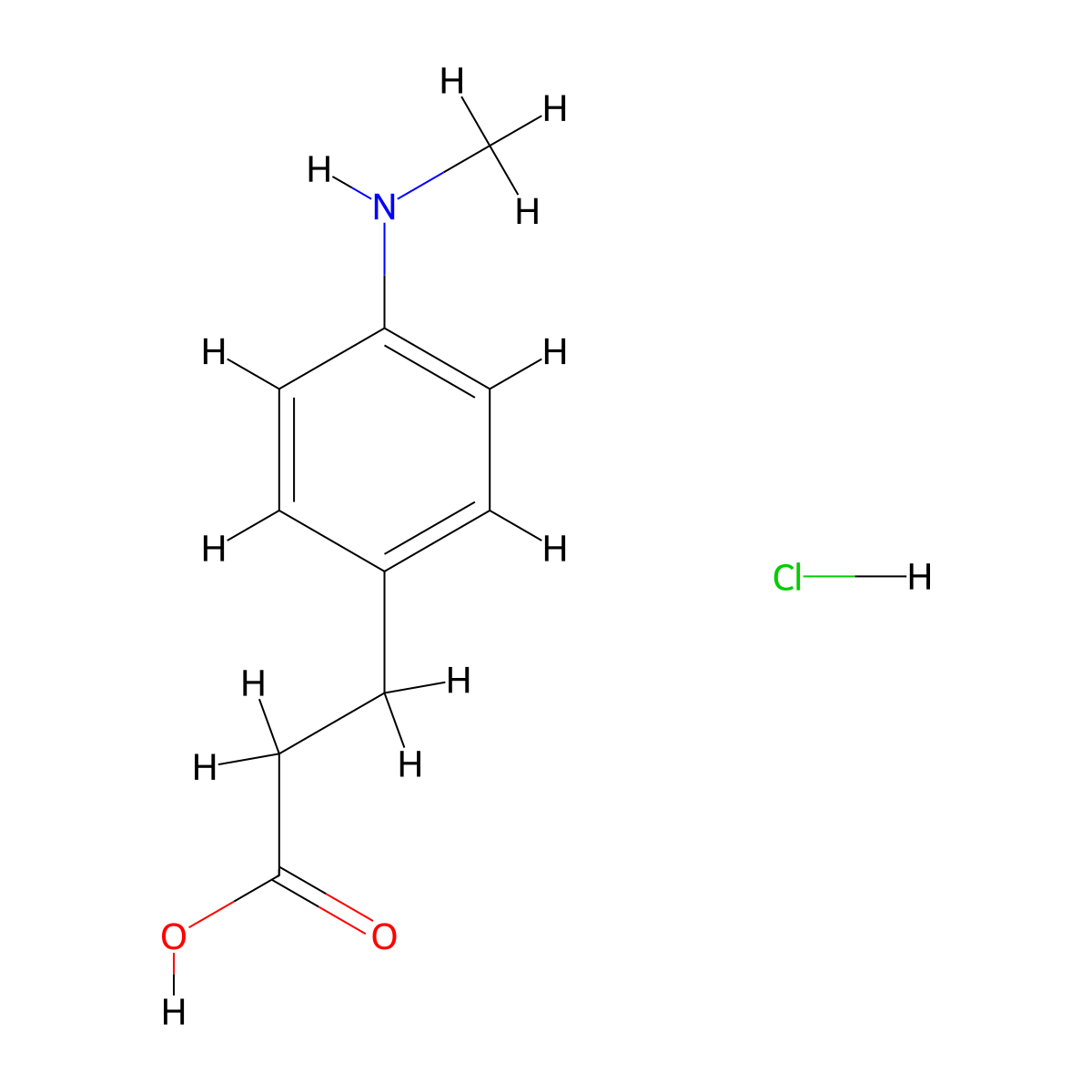 3-[4-(Methylamino)phenyl]propanoic acid hydrochloride molecular structure, CAS 2919954-65-5