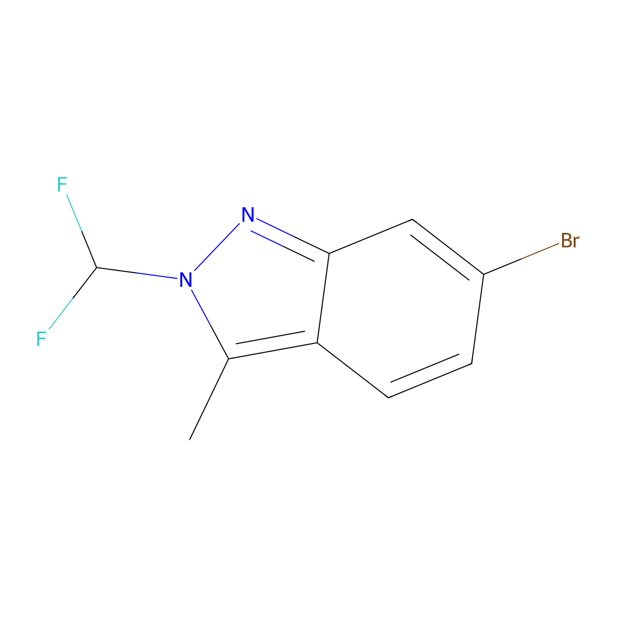 6-bromo-2-(difluoromethyl)-3-methyl-2H-indazole molecular structure, CAS 2919954-66-6