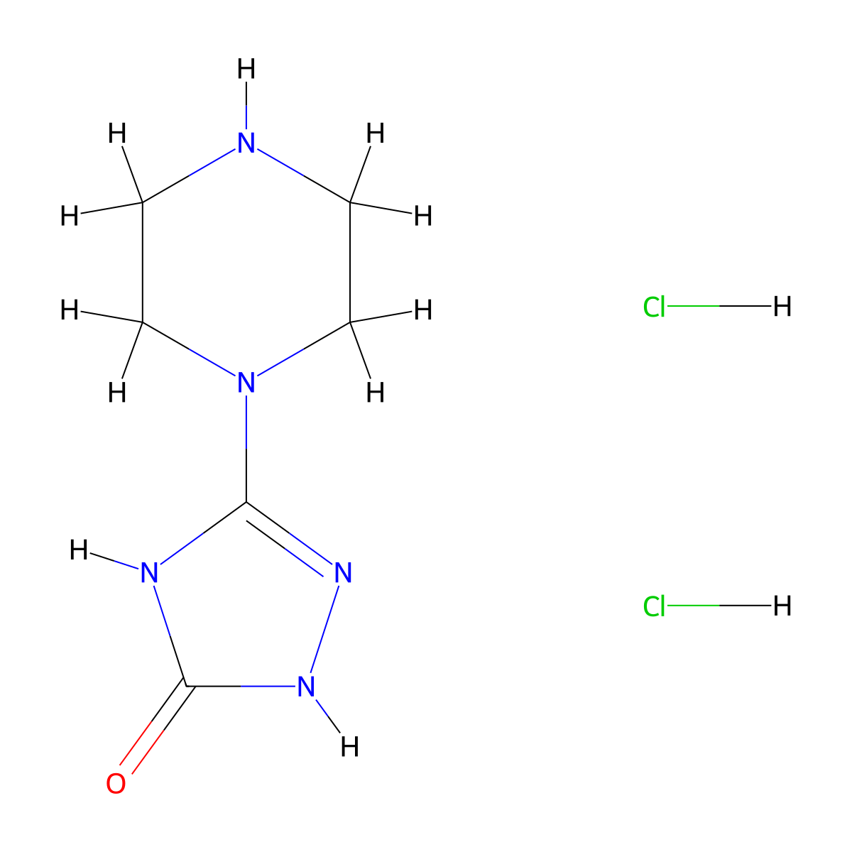 5-(piperazin-1-yl)-4H-1,2,4-triazol-3-ol dihydrochloride molecular structure, CAS 2919954-77-9