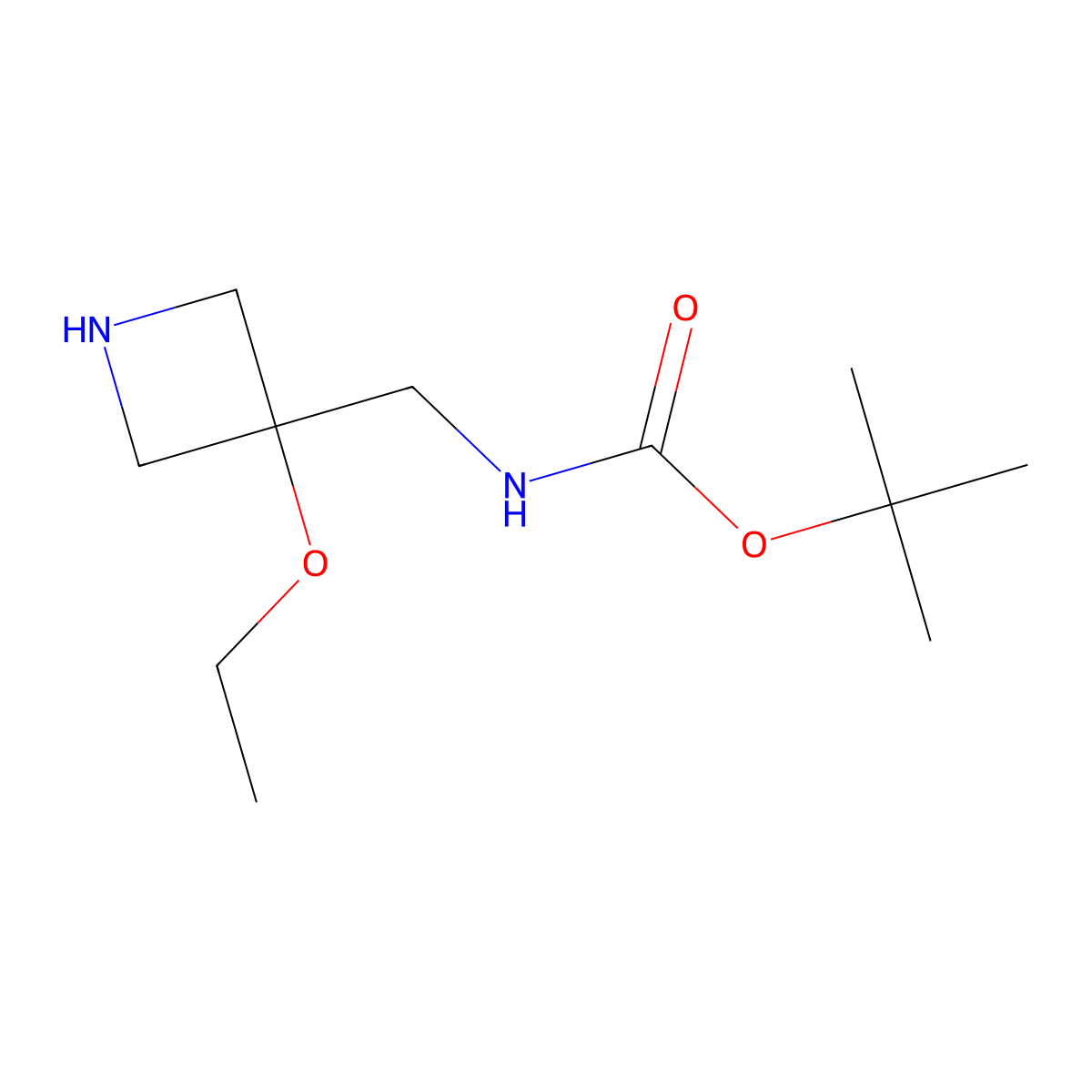 tert-butylN-[(3-ethoxyazetidin-3-yl)methyl]carbamate molecular structure, CAS 2919954-78-0