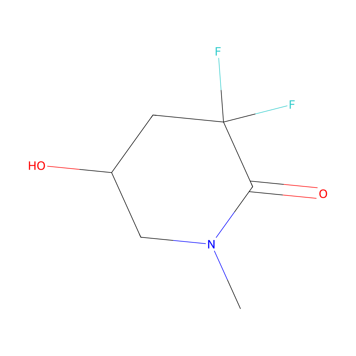 3,3-Difluoro-5-hydroxy-1-methylpiperidin-2-one molecular structure, CAS 2919954-80-4