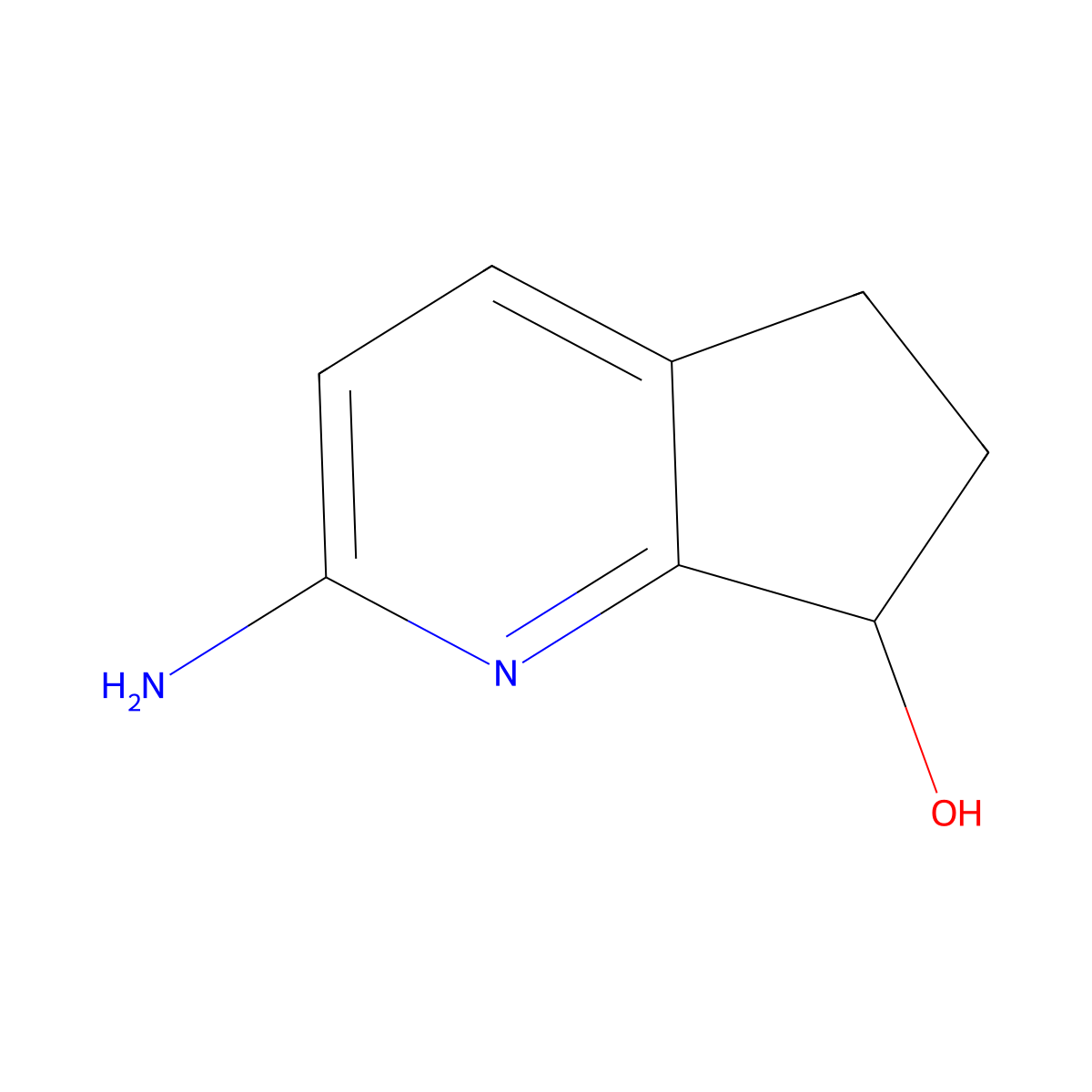 2-amino-5H,6H,7H-cyclopenta[b]pyridin-7-ol molecular structure, CAS 2919954-83-7