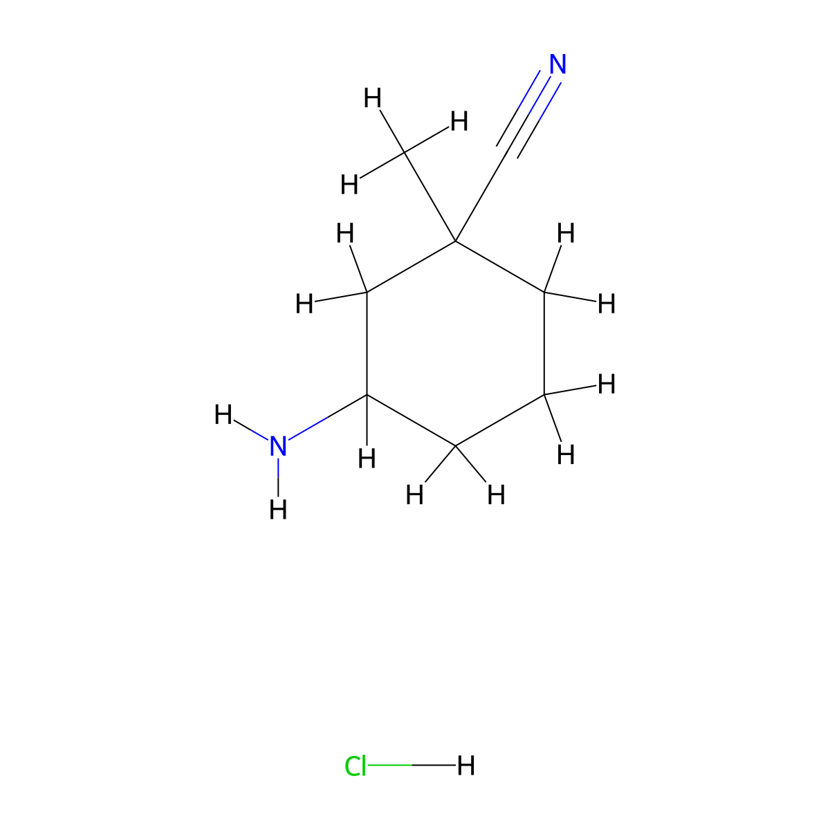 3-Amino-1-methylcyclohexane-1-carbonitrile hydrochloride molecular structure, CAS 2919954-85-9