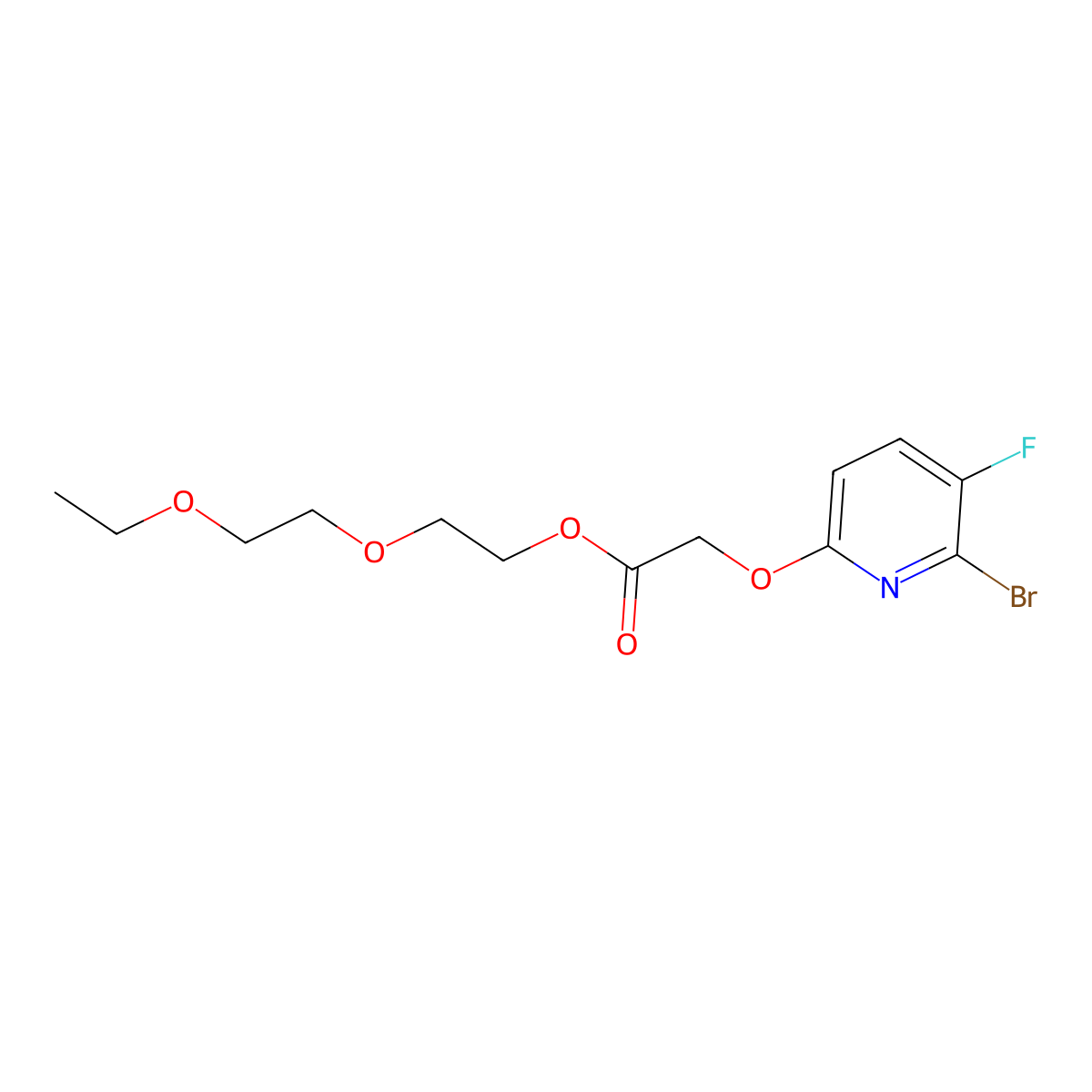 2-(2-Ethoxyethoxy)ethyl 2-((6-bromo-5-fluoropyridin-2-yl)oxy)acetate molecular structure, CAS 2919954-86-0