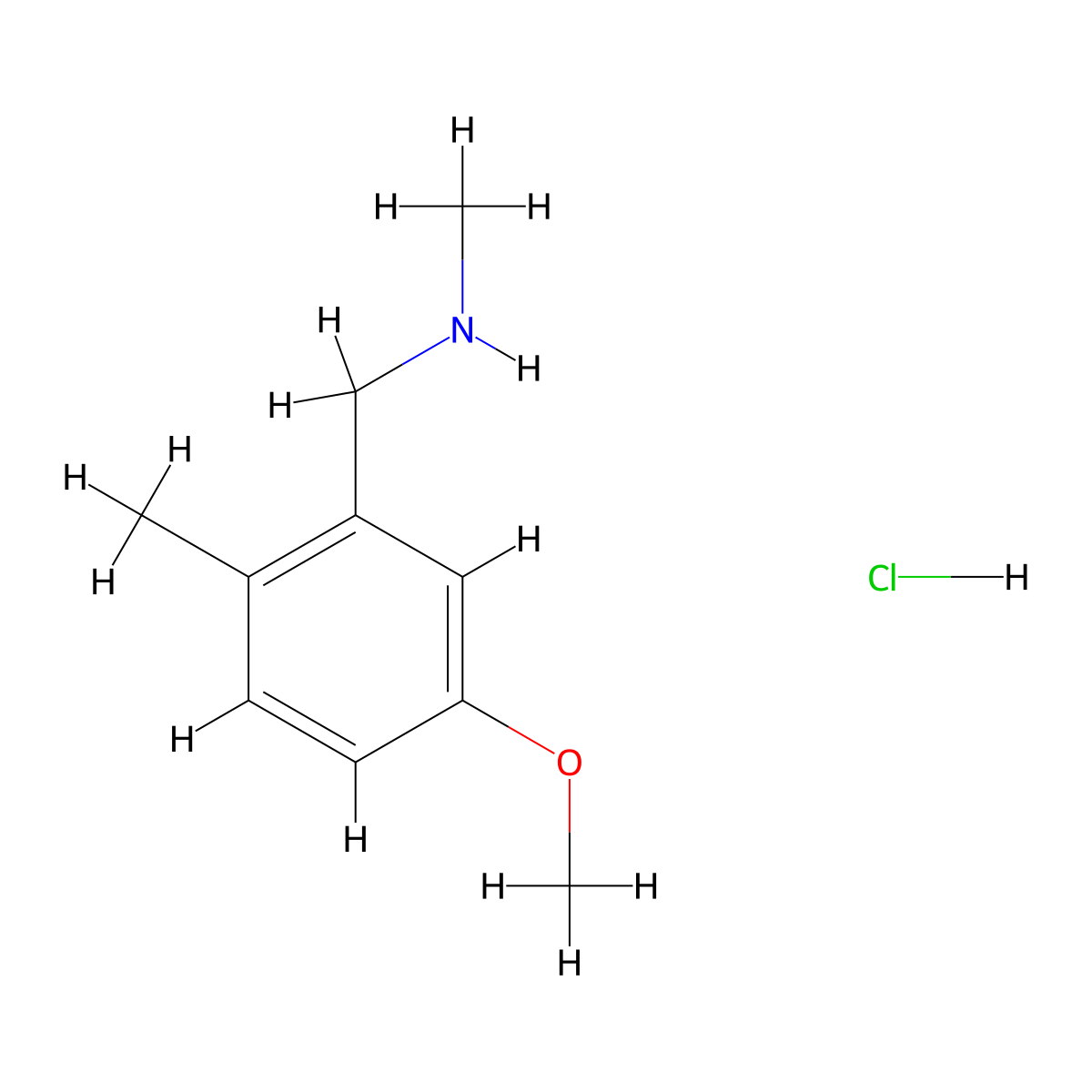 [(5-Methoxy-2-methylphenyl)methyl](methyl)amine hydrochloride molecular structure, CAS 2919954-91-7