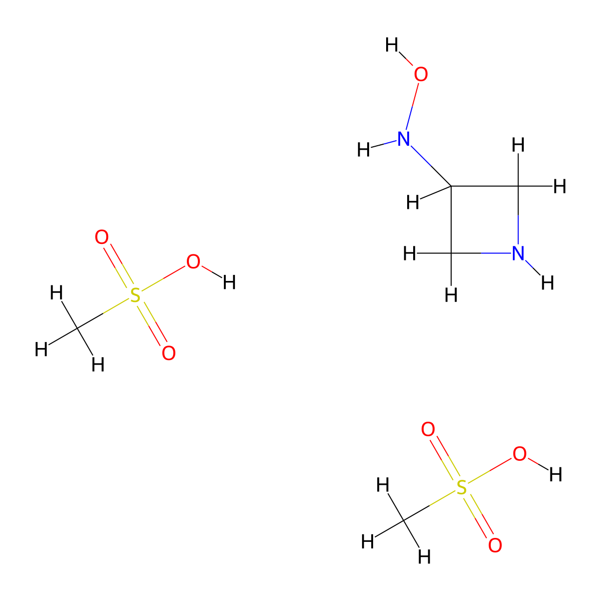 N-(azetidin-3-yl)hydroxylamine, bis(methanesulfonic acid) molecular structure, CAS 2919954-99-5