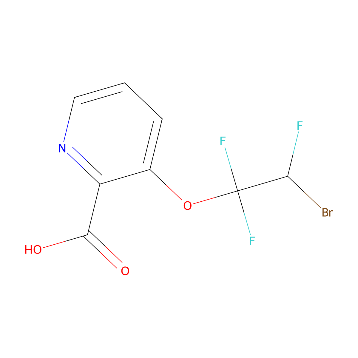 3-(2-Bromo-1,1,2-trifluoroethoxy)pyridine-2-carboxylic acid molecular structure, CAS 2919955-02-3